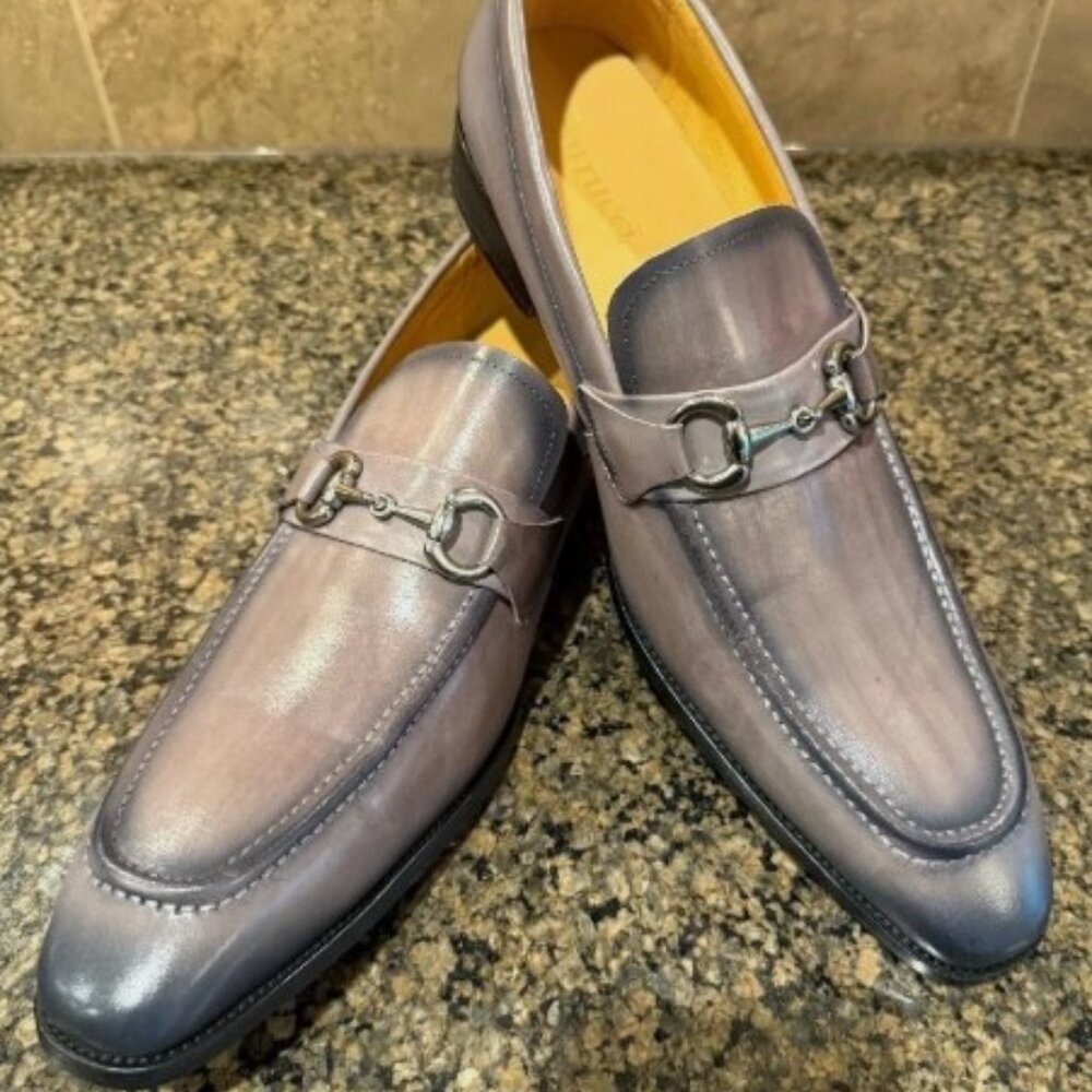 Gently Used - Carrucci Signature Buckle Loafer Men's Leather KS503-02 Size 14